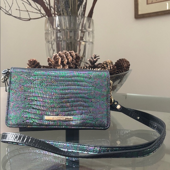 Brahmin Minuette Crossbody Wallet Bag Multi Symphonic Green Leather NWT - Picture 5 of 10